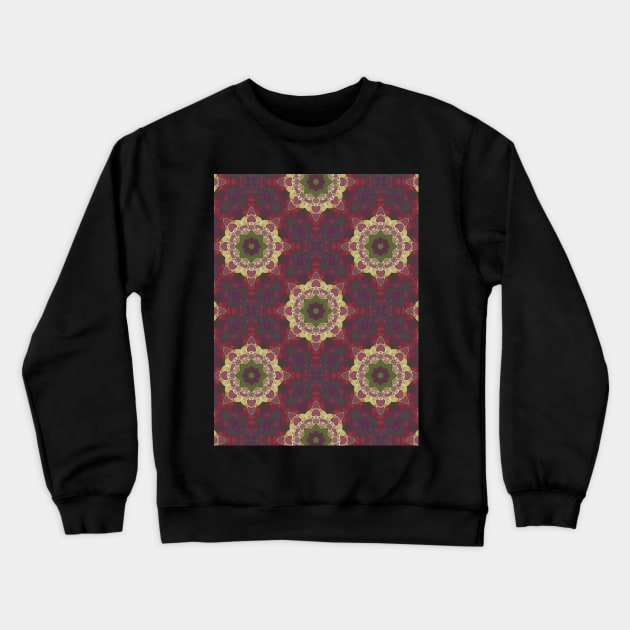 Green Stars Surrounded by Maroon Circles Pattern - WelshDesignsTP003 Crewneck Sweatshirt by WelshDesigns